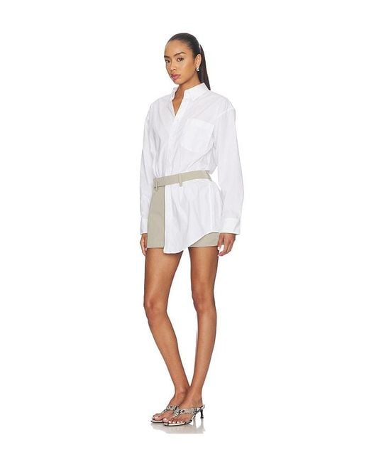 Alexander Wang White Pre-Styled Dress With Tucked Shirt