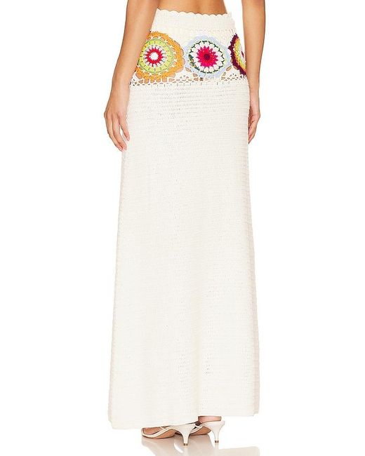 Lovers + Friends White Kestrel Crochet Maxi Skirt
