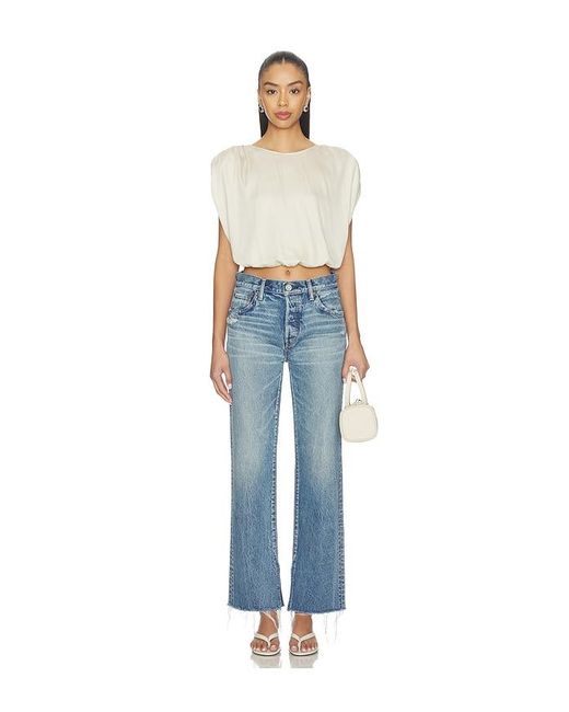 Moussy Blue Satin Shell Cap Top