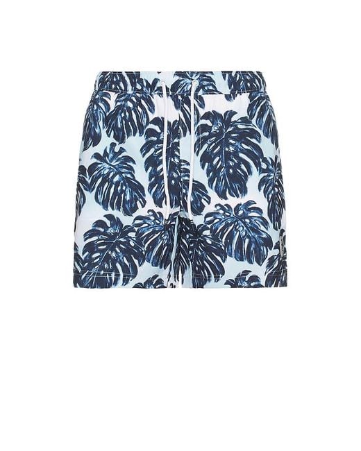 Original Penguin Blue 5 All Over Print Monstera Swim Trunk for men