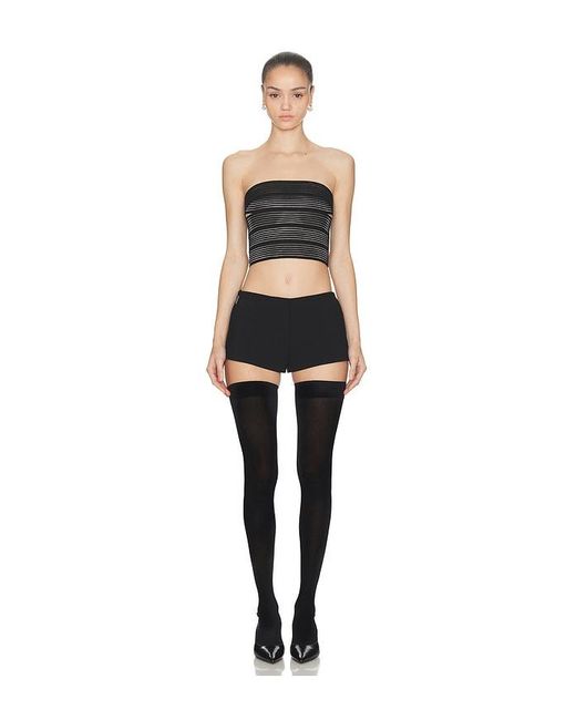 Halo Black Brace Waist Tailored Shorts