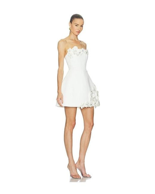 Bronx and Banco White Estelle Floral Strapless Mini Dress