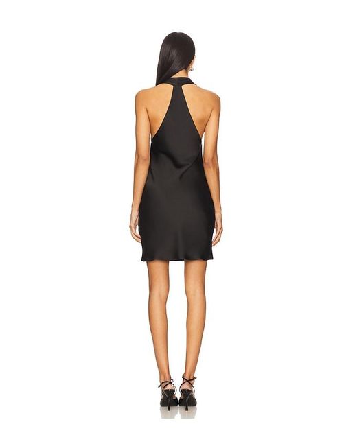 Norma Kamali Black Halter Drape Mini Dress