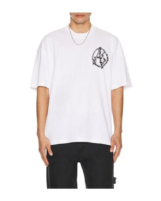 AllSaints White Anatomica Crew Tee for men