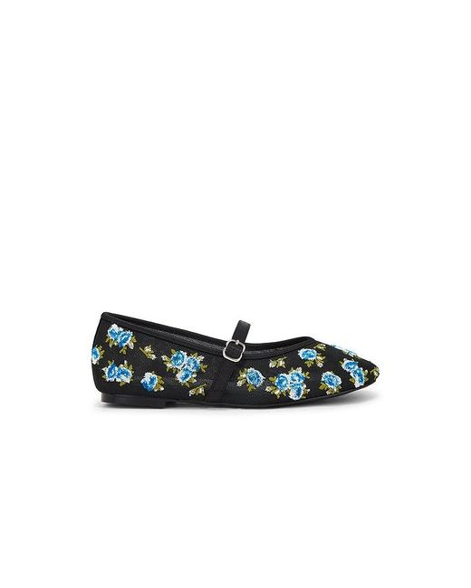 For Love & Lemons Black Evelyne Embroidered Ballet Flat