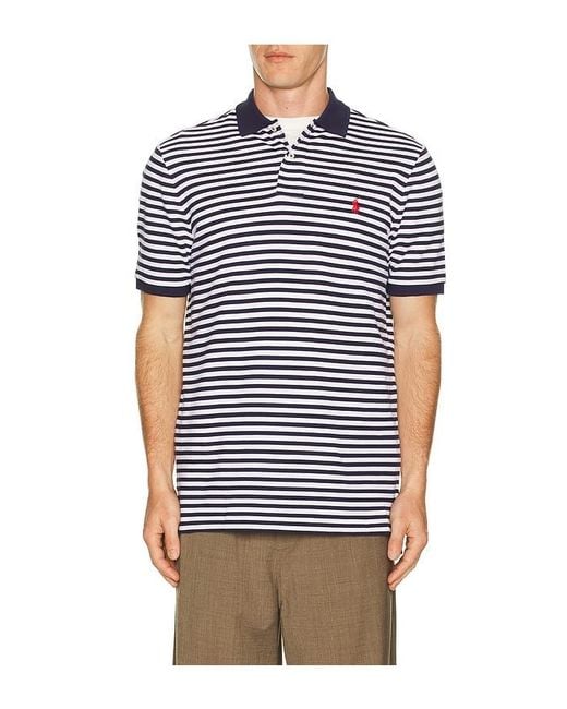Polo Ralph Lauren Blue Short Sleeve Mesh Polo Classic Fit for men
