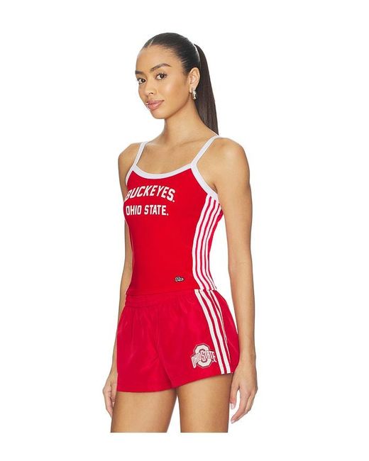 Hype and Vice Red Ohio State University Sideline Stripes Tank Top