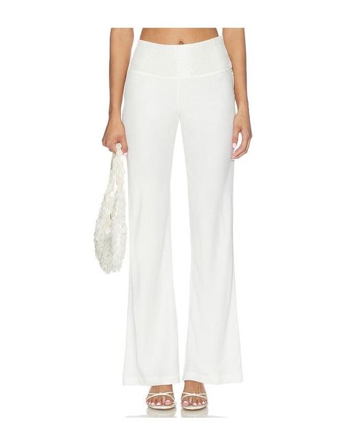 Asta Resort White Iris Hand Beaded Pant
