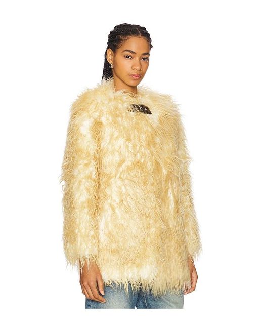 Apparis Petra Faux Mongolian Fur ショートコート Yellow