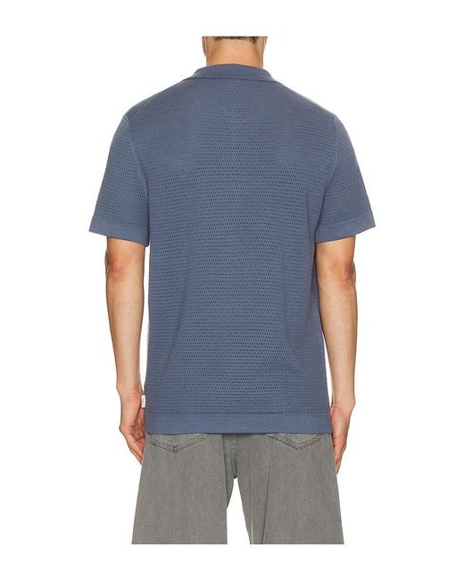 Onia Blue Drop Needle Button Up Shirt for men