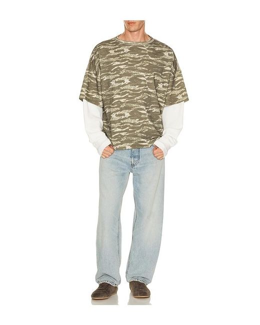 Rhude Multicolor Tiger Camo Double Layer Tee for men
