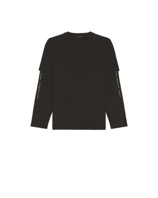 Stampd Black S26 Double Layered Long Sleeve Relaxed Tee for men