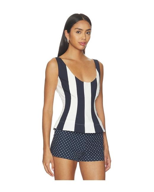 Caroline Constas Blue Brielle Sleeveless Top