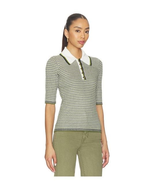 Veronica Beard Green Soza Polo Top