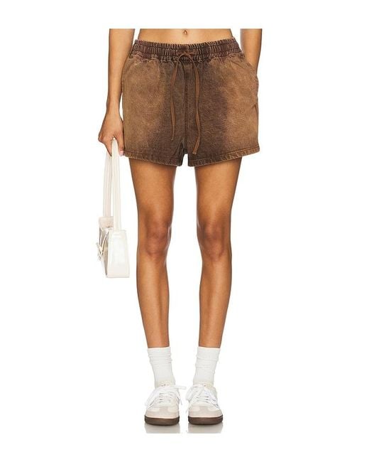 One Teaspoon Brown Denim Boxer Short