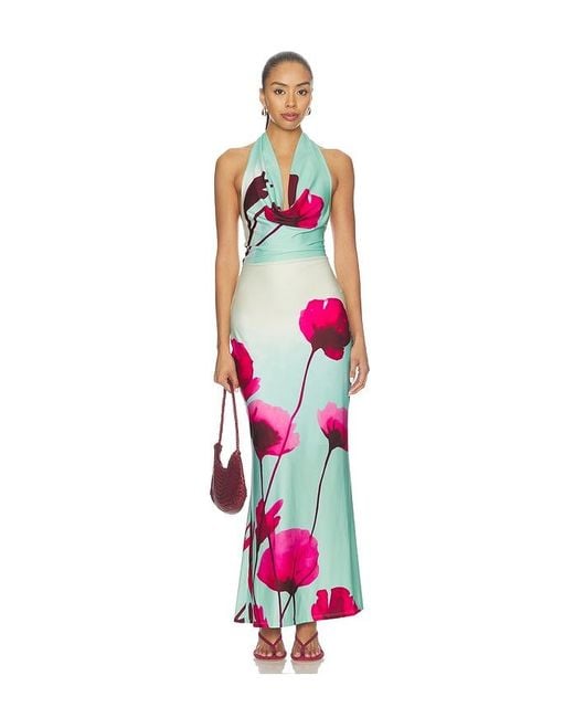 Especia White Moonflower Gio Long Dress