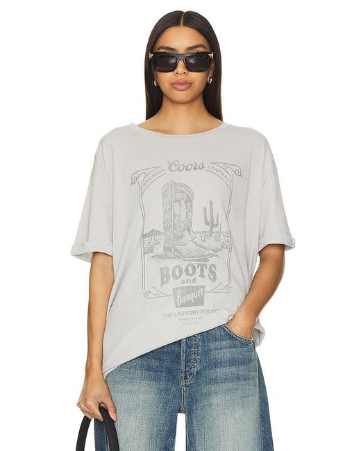 The Laundry Room White Boot Scootin Banquet Oversized Tee
