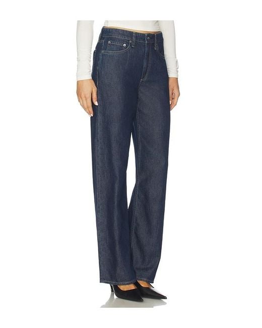 Rag & Bone Blue Featherweight Logan Wide Leg Jeans