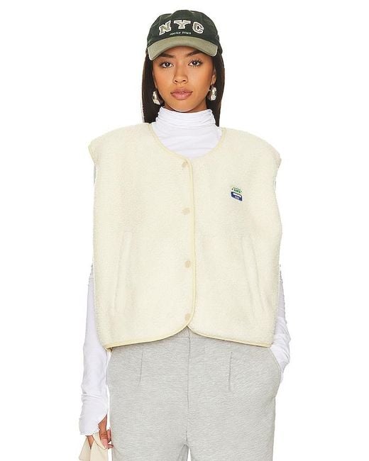 American Vintage Hoktown Sherpa Vest in Natural Lyst Australia