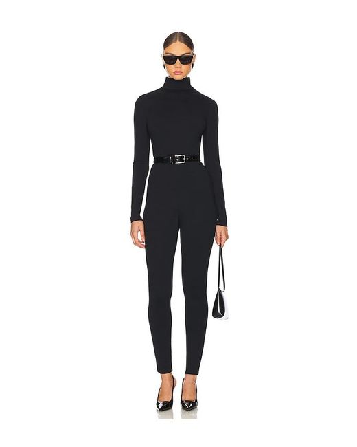 Susana Monaco Black Mock Neck Long Sleeve Jumpsuit