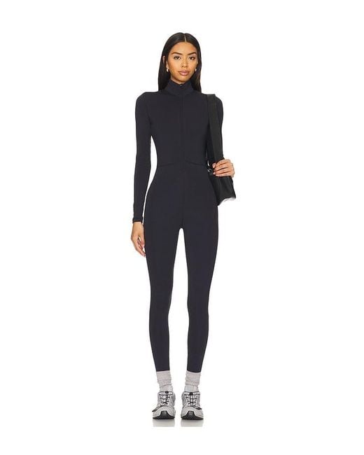 WellBeing + BeingWell Black Warmwell Olivos Zip Up Jumpsuit