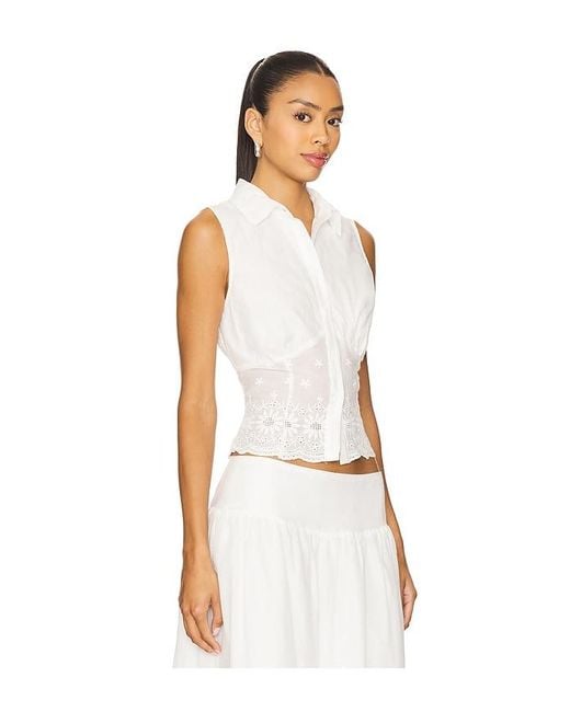 MORE TO COME White Danie Button Up Top