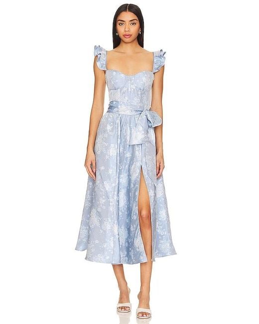 V. Chapman White Vera Corset Midi Dress