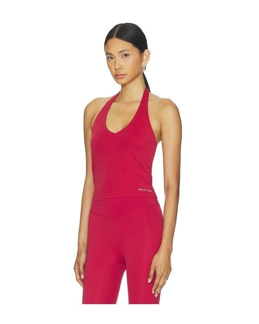 P.E Nation Red Reset Halter Tank Top
