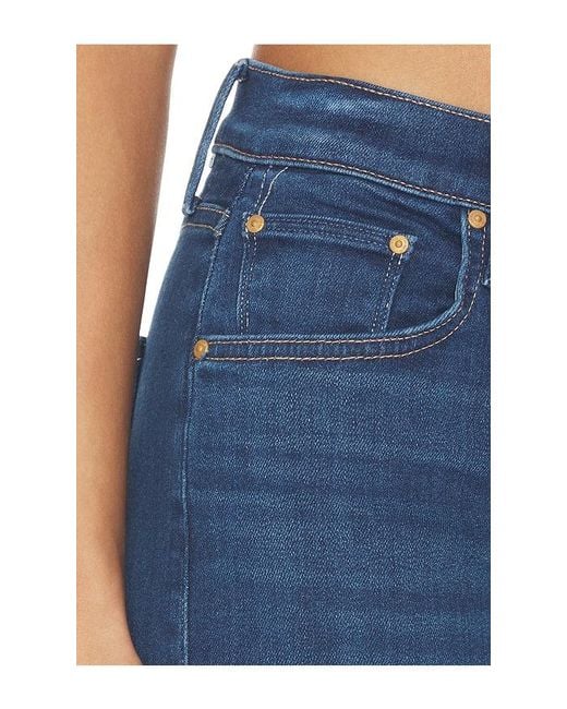 Mother Blue The Mid Rise Rambler Zip Flood Jeans