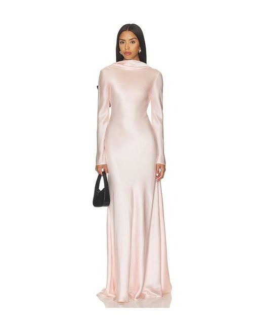 Alejandra Alonso Rojas Natural Cowl Back Dress With Bows