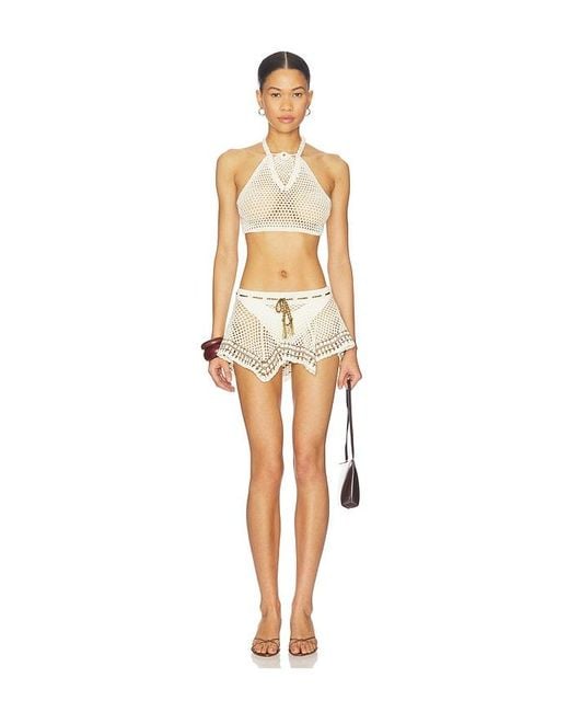 MY BEACHY SIDE Natural Dune Hand-Crocheted Top