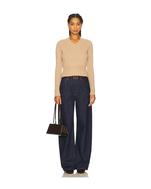 Autumn Cashmere Blue Shirt Mit V-Ausschnitt