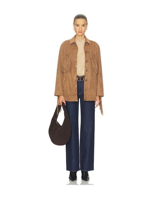 Free People Blue X Revolve Fringe Out Faux Suede Shacket