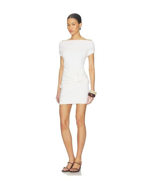 Seven Wonders White Kamryn Side Tie Knit Mini Dress