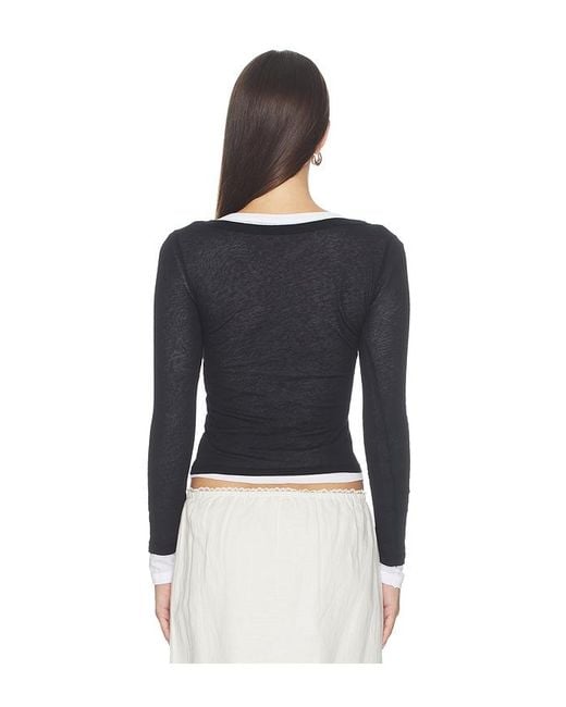 Enza Costa Blue Tissue Jersey Layered Longsleeve
