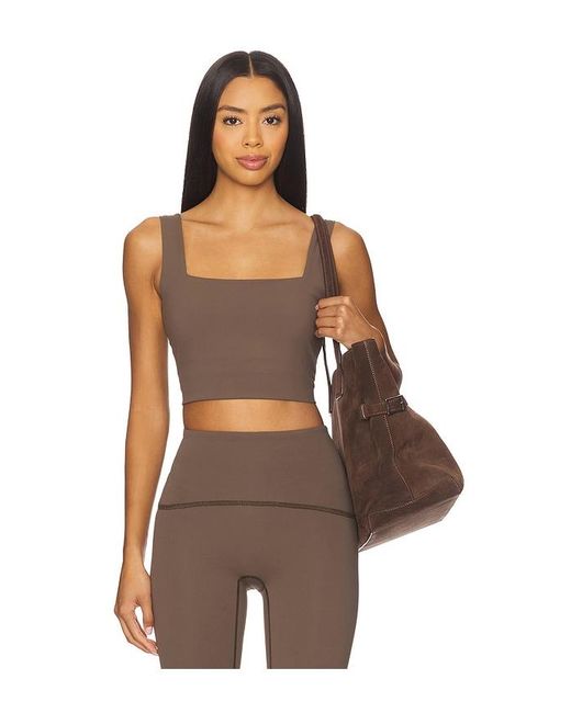 Spanx Brown Square Neck Shelf Tank