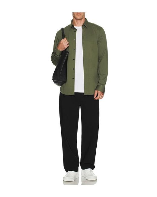 Theory Green Sylvain Structure Knit Shirt for men