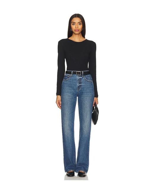 Leset Black Pointelle Long Sleeve