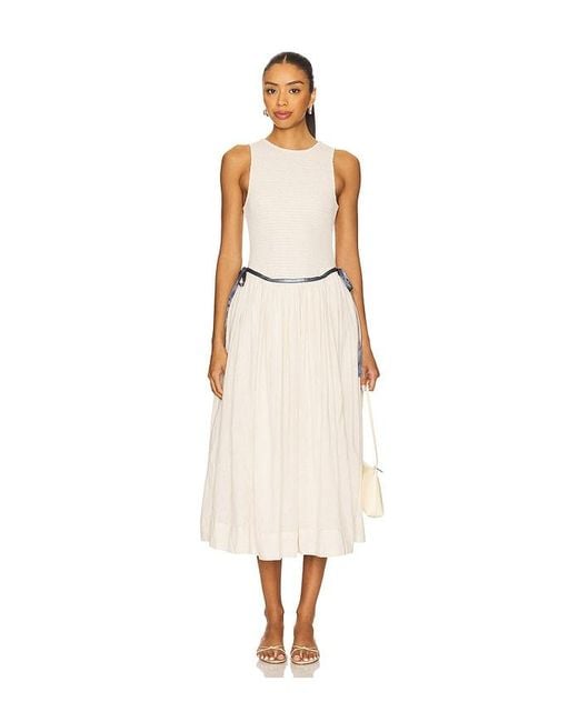 Free People White Nightingale Solid Midi Dress