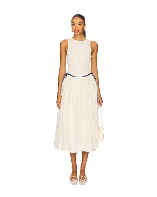 Free People White Nightingale Solid Midi Dress