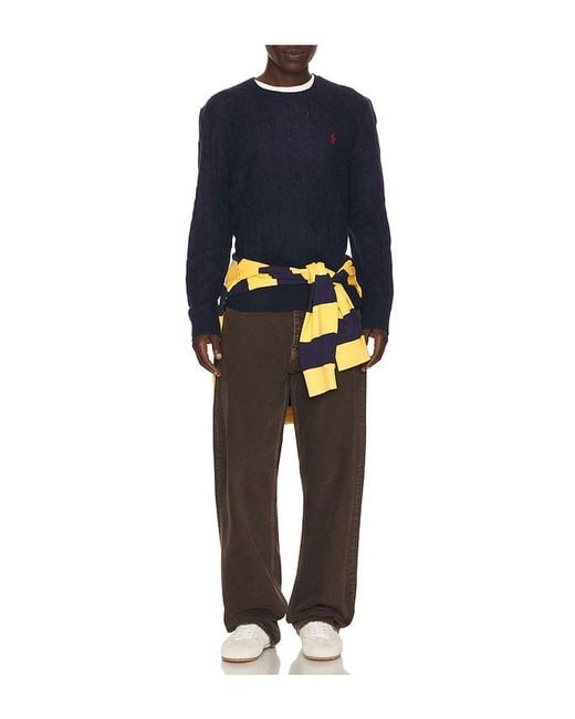 Polo Ralph Lauren Blue Cable-Knit Wool-Cashmere Sweater for men