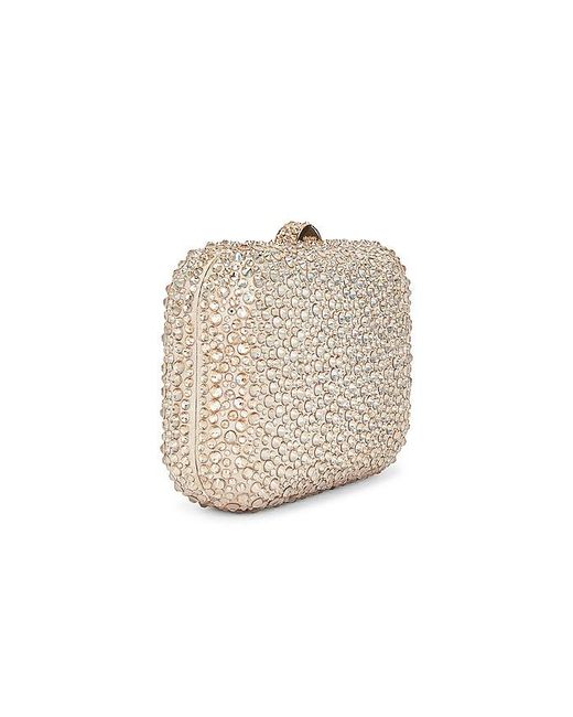 Olga Berg Natural Casey Hot Fix Encrusted Clutch