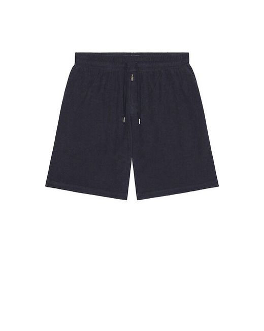 Frescobol Carioca Blue Augusto Terry Cotton Blend Shorts for men