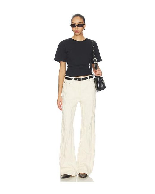 Helmut Lang White Crushed Relaxed Bootcut Pant