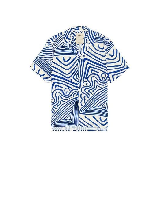 Oas Blue Eldovado Viscose Shirt for men