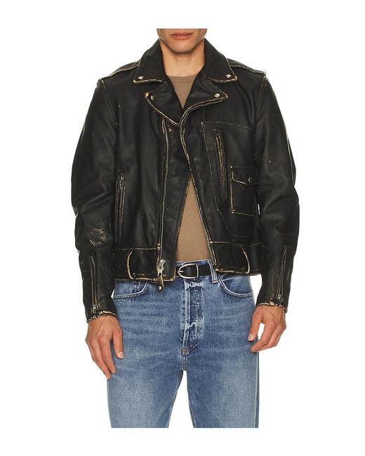 Schott Nyc Black Vintage Bikeriders Jacket for men