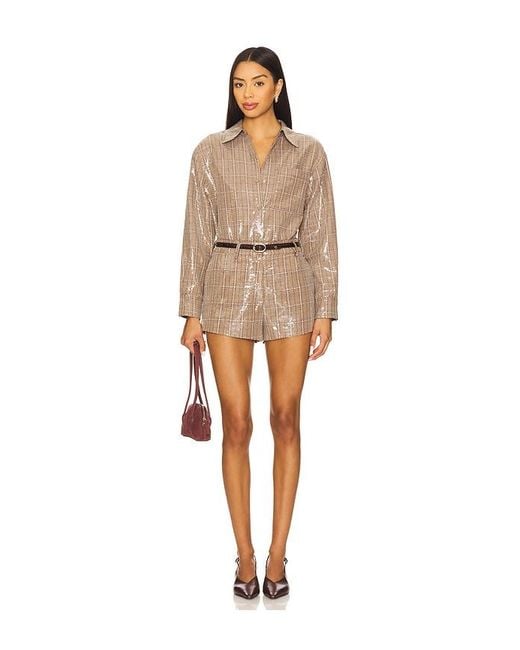 Line & Dot Natural Checkmate Oversized Shacket