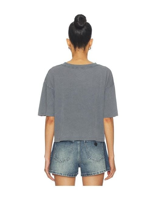 Anine Bing Blue Johnny Cropped Tee