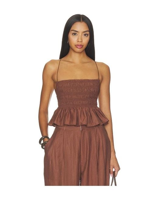 MOTHER OF ALL Brown Taylor Top