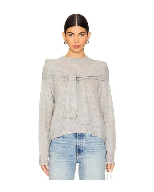 NAADAM White Featherweight Cashmere Layered Crewneck Sweater